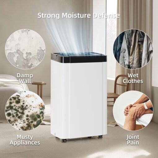 AIRPLUS 4,500 Sq. Ft. 70pint Dehumidifier, Humidity with Auto Shut off, Auto Drain or Manual Drainage, 0.8 gal Water Tank Capacity for Home and Basement - Image 5