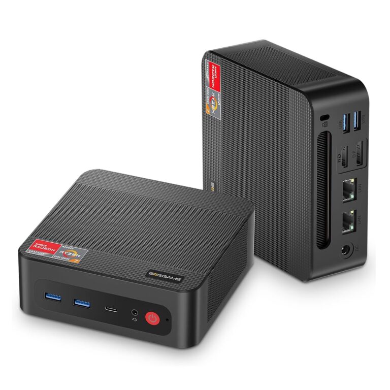 BOSGAME P4 Plus Mini PC Computers, AMD Ryzen 7 5825U Desktop Computers Win 11 Pro, 16GB DDR4 512GB SSD Mini Computers (up to 4.5Ghz), 4K Triple Display Micro Desktop PC BT5.2/Wi-Fi6E
