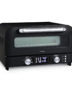 Cassia Countertop Electric Air Fryer Pizza Oven, 12" Capacity, 20L, 1800W, Heats up to 750°F, 16 Presets, Includes Pizza Stone, Peel, Fry Basket, Black