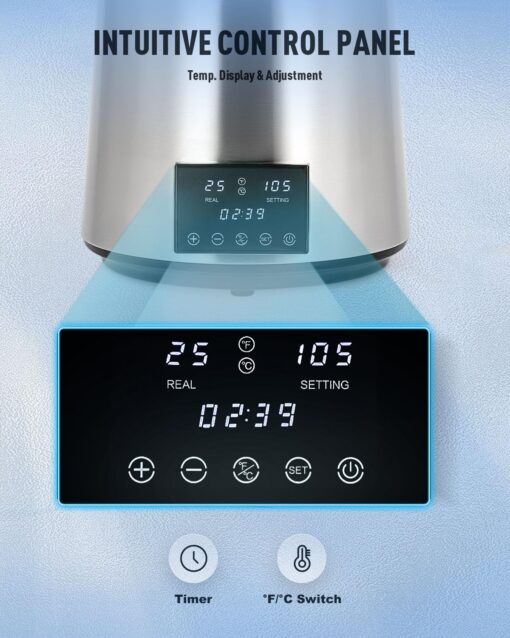 CO-Z 1.1 Gallon Water Distiller, 1750W Countertop Distilled Water Machine with Glass Container Dual Temperature Display Timer, 4L 304 Stainless Steel Distilled Water Maker for Home Office Travel More - Image 6