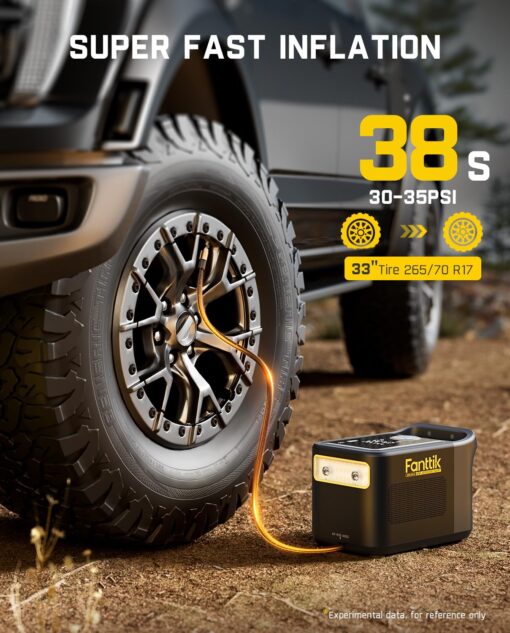 Fanttik X9 Ultra Portable Tire Inflator for Pickup Truck, RV | 3-in-1 Air Pump, Power Station, Flashlight | 6X Faster Inflator with Digital Gauge | Air Compressor for Light Truck, SUV, Compact Car - Image 9