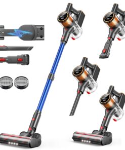 Cordless Vacuum Cleaner, 45Kpa 550W 60Mins Vacuum Cleaners for Home, Stick Vacuum Cordless Rechargeable, Wall Mount Charging, Self-Standing, Household Vacuum for Pet Hair/Carpet/Hardwood Floor(X9)