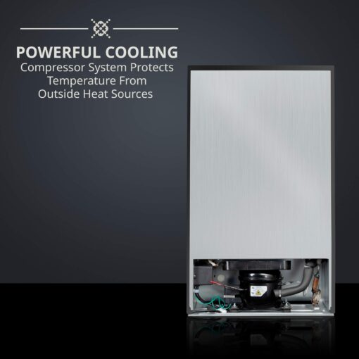 Ivation 28 Bottle Compressor Wine Cooler Refrigerator w/Lock | Large Freestanding Wine Cellar For Red, White, Champagne or Sparkling Wine | 41f-64f Digital Temperature Control Fridge Stainless Steel - Image 3