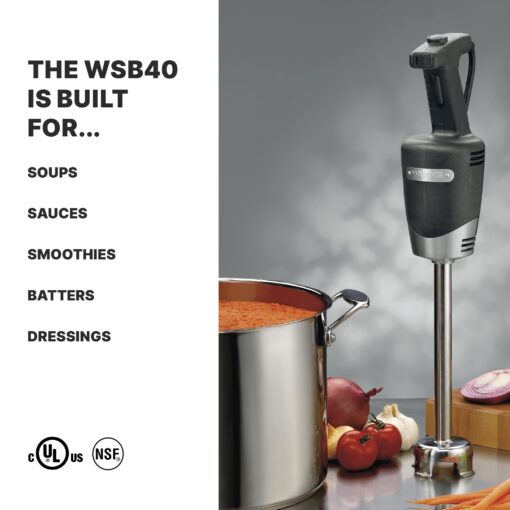 Waring (WSB40) 10" Medium-Duty Quik Stik Plus Immersion Blender,Black/Silver - Image 4