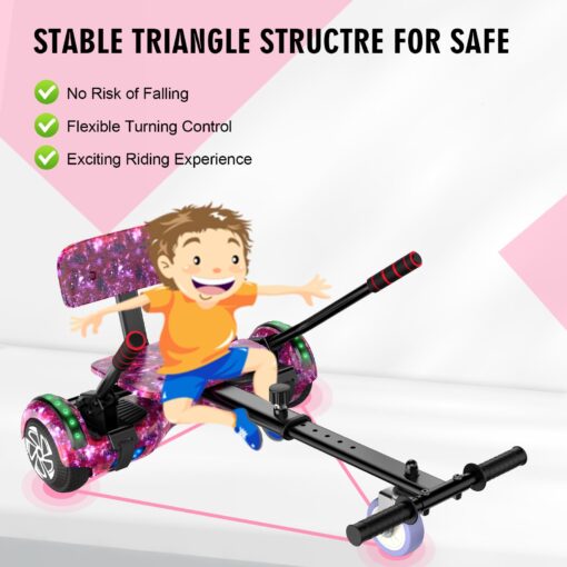 CBD Scooter with Corlorful LED Lights,6.5" Wheels, Dual 300W Motor Scooter for Kids Girls Boys Adults, All Ages,Purple - Image 4