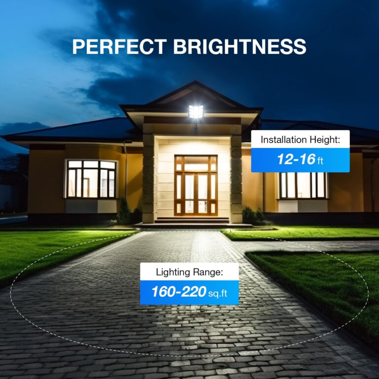 Heisolcool Solar Street Lights Outdoor Waterproof, 23000LM 320° Wide Angle Flood Light, LED Solar Parking Light with Motion Sensor and Remote Control, Suitable for Street, Parking lot-4PACK - Image 4