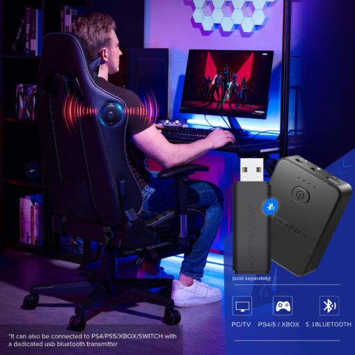 GTRACING Gaming Chair with Footrest Speakers Video Game Chair Bluetooth Music Heavy Duty Ergonomic Computer Office Desk Chair - Image 2