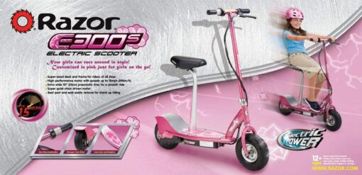 Razor E300S Seated Electric Scooter - Sweet Pea, 10 in. (Front Wheel) - Image 2