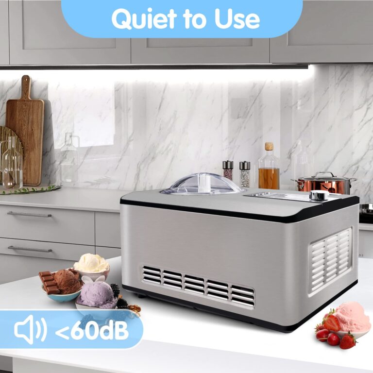 KUMIO 2.2-Quart Ice Cream Maker with Compressor, 2 in 1 Ice Cream Yogurt Machine, No Pre-Freezing, Stainless Steel Ice Cream Maker Machine with LCD Display, No Pre-Freezing - Image 3