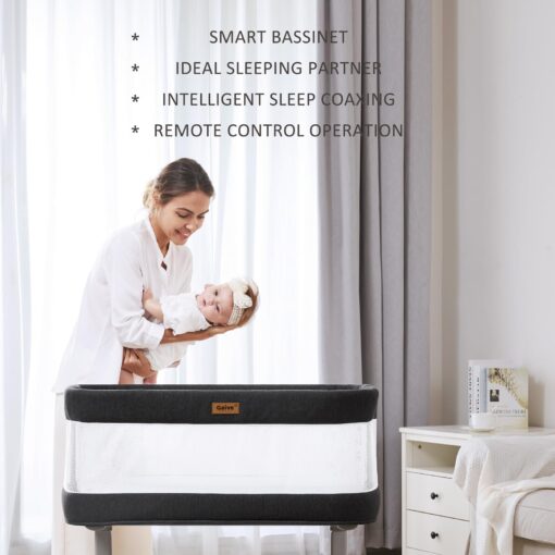 GAIVE Electric Bassinet Baby Bassinets Bedside Sleeper, Auto Rocking Bassinet with Comfy Mattress for Newborn, Portable Bassinets Crib for Infant, Adjustable Height, Breathable Mesh - Image 5