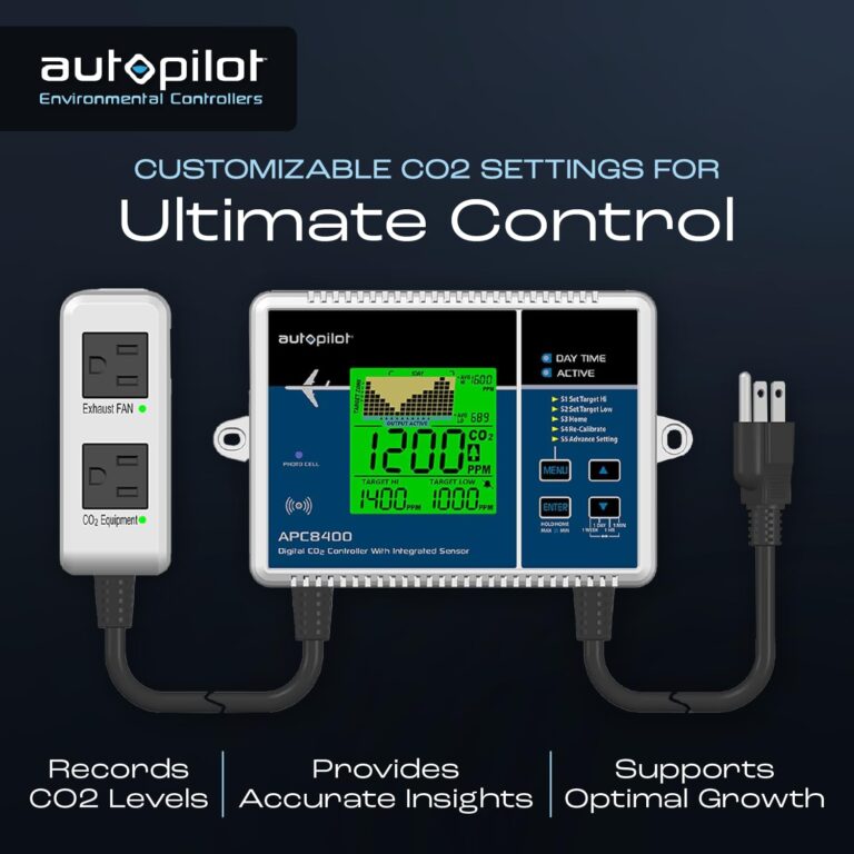 Autopilot Digital CO2 Controller with Integrated Sensor, CO2 Monitor with 5-Foot Power Cord for Greenhouse and Indoor Gardening - Image 6