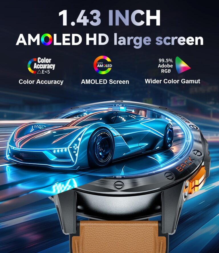 LIGE GPS Military Smart Watch for Men (Answer/Make Calls), 100+ Sports Modes Fitness Smart Watch, LED Flashlight/Compass/45 Days Battery/IP68 Waterproof 1.43'' AMOLED Smartwatch for Android iOS - Image 6