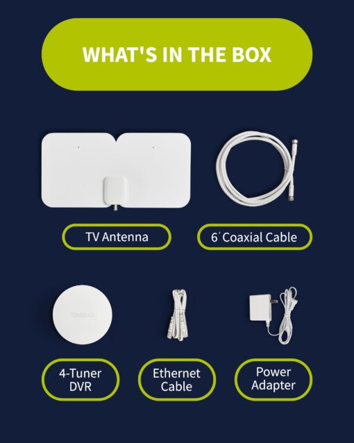 Tablo 4th Gen 4-Tuner Over-The-Air (OTA) DVR + 35-Mile Indoor TV Antenna - Watch, Pause & Record Live TV, News, Sports & Movies Throughout Your Home Over Wi-Fi - 50+ Hrs Recording - No Subscriptions - Image 2