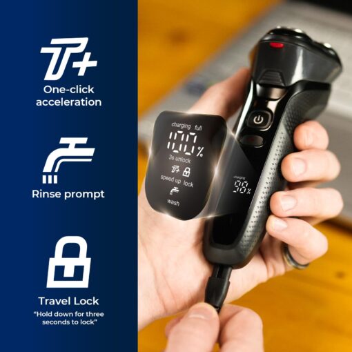rategist Cordless Electric Razor for Men: 3-in-1 Shaver for Beard/Nose/Sideburns - IPX7 Waterproof Travel Kit - Turbo Speed & Precision Blades - Image 5