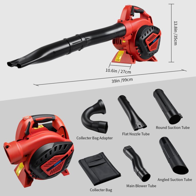 KEZERS Gas Leaf Blower,26CC 2-Cycle Handheld Leaf Blower,2-in-1 Lawn Care Tool with Leaf Blower & Vacuum,318CFM Airflow,152MPH Speed,Ideal for Cleaning Wet Leaves,Sand,Gravel and Light Snow- BL260D - Image 2