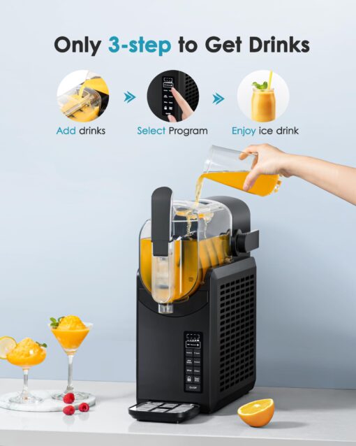 EUHOMY 88oz Slushie Machine, No Ice Needed Slushy Machine for Home, Professional Frozen Drink Maker, Self-Cleaning, 5 Preset Programs, Frozen Margaritas, Frappés, Milkshake. - Image 7