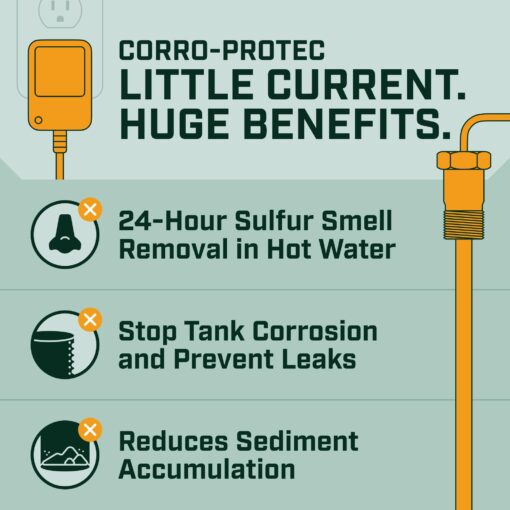 Corro-Protec Powered Anode Rod for Bradford White Water Heater and Hot Water Outlet Installation, Eliminates Rotten Egg/Sulfur Smell within 24 hours and Stops Corrosion Inside Tank, 20-Year Warranty - Image 9