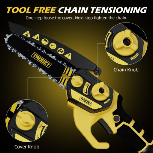 TROOZY Cordless Pole Saw & Mini Chainsaw 2-in-1, 6-inch Brushless Electric Tree Trimmer,Tree Cutter for Outdoors Pruning & Wood Cutting, Battery Included - Image 7
