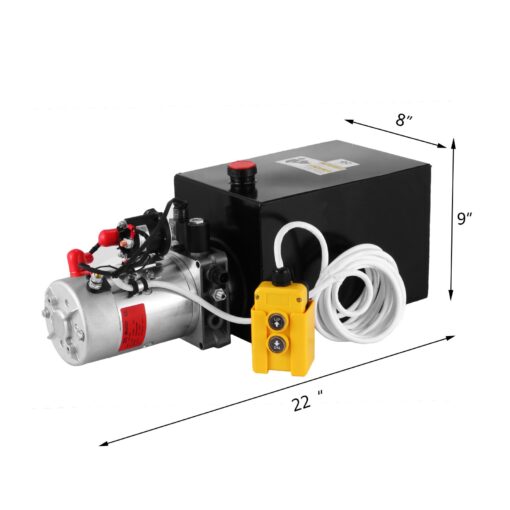 Mophorn 12 Quart Single Acting Hydraulic Pump 12V Hydraulic Power Unit with Steel Reservoir for Dump Trailer Truck Car Lift Unit - Image 9