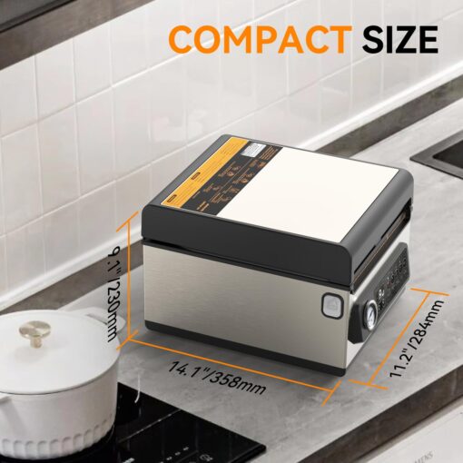 [2023 New] Wevac 10 inch Chamber Vacuum Sealer, ideal for liquid or juicy food including Fresh Meats, Soups, Sauces and Marinades. Visible vacuum degree, Professional sealing width, Commercial machine - Image 7