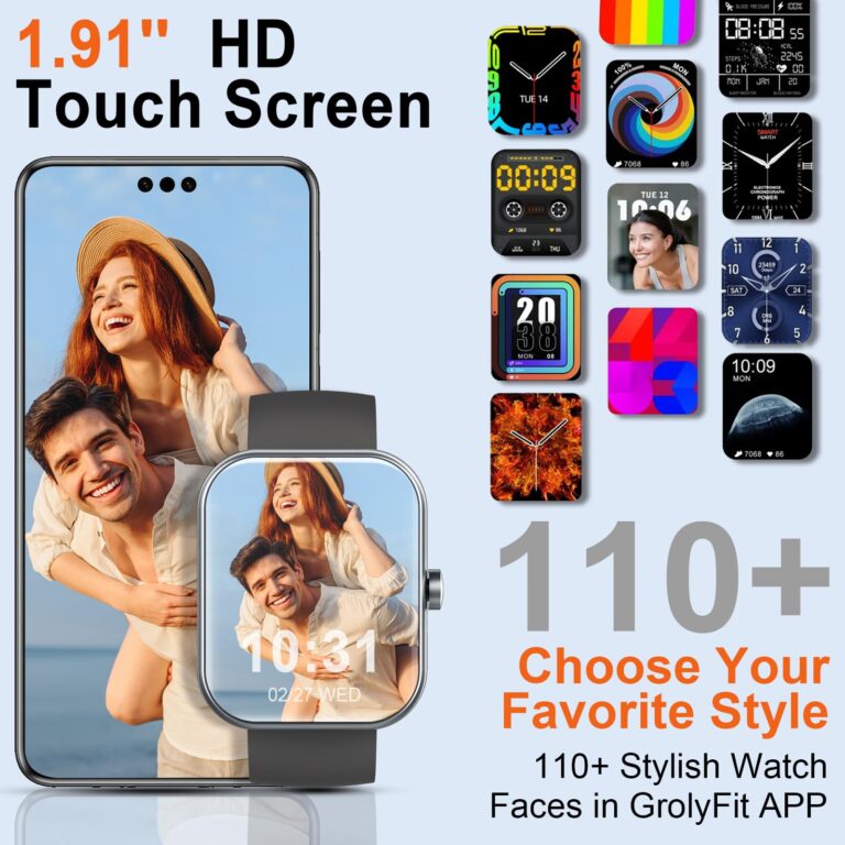 Smart Watch for Men Women, 1.91" HD Smartwatch (Answer/Make Call), Fitness Tracker with 110+ Sport Modes, IP68 Waterproof, Heart Rate/Sleep/Spo2 Monitor, Pedometer, Activity Tracker for Android iOS - Image 7