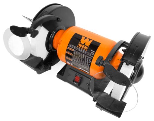 WEN BG4286 3-Amp 8-Inch Slow Speed Bench Grinder, Orange,black & Bench Grinder Stand, 32-Inch with Water Pot (4288T), Black - Image 6