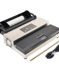 LEM Products MaxVac 500 Aluminum Vacuum Sealer with Removable Bag Holder and Cutter, Silver and Black