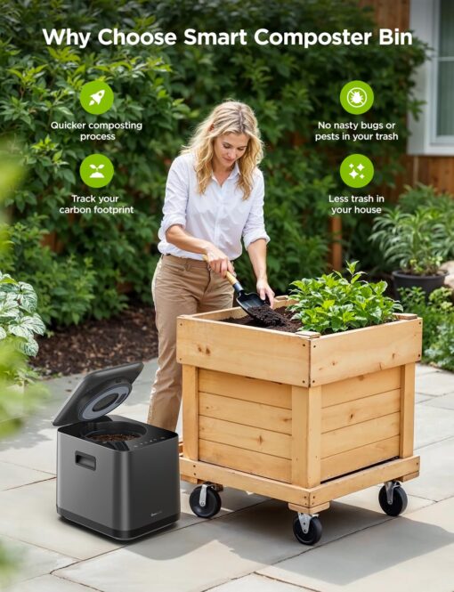 GoveeLife Smart Electric Composter for Kitchen, 3L Compost Bin Indoor with App & Voice Control, Auto-Cleaning, 3 Modes, Turn Food Waste to Fertilizer for Garden, Food Waste Compost Machine - Image 6