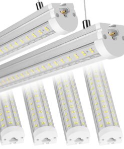 Phiwicsh 8FT LED Shop Light, U Shape 125W Integrated LED Tube Light, 6500K Clear White, 20000LM Super Bright LED Lighting, Flush Mount/Hanging Linkable LED Ceiling Lights for Garage, Plug&Play,6 Pack
