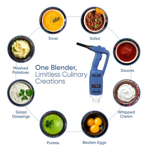 TK Commercial Immersion Blender, 500 Watt/.5 HP Variable Speed Motor, 16,000 RPM Heavy Duty with Performance Assurance - 12" - Image 6