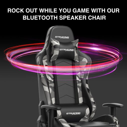 GTRACING Gaming Chair with Footrest Speakers Video Game Chair Bluetooth Music Heavy Duty Ergonomic Computer Office Desk Chair - Image 4
