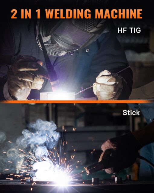 HITBOX TIG Welder, 200A 2 in 1 HF TIG/Stick Welder, 110v/220v Dual Voltage TIG Welding Machine IGBT Digital Inverter Welder with Post Gas Function(TIG200) - Image 7