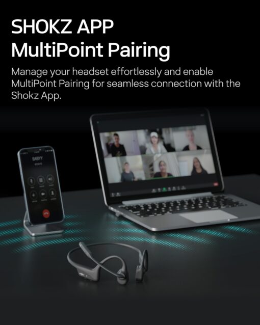 OpenComm2 UC 2025 Upgrade - Open-Ear Wireless Computer Headset with Boom Mic, Bone Conduction Bluetooth Stereo Headphones, USB-C Dongle Compatible with PC and Mac, Zoom Certified - C120 UC - Image 2