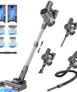 Cordless Vacuum Cleaner, 2 Batteries 100 Mins Runtime Vacuum Cleaners for Home, 350W 35KPA Stick Vacuum with LED Display Brushless Motor, Vacuum Cleaner for Carpet & Hard Floor Pet Hair