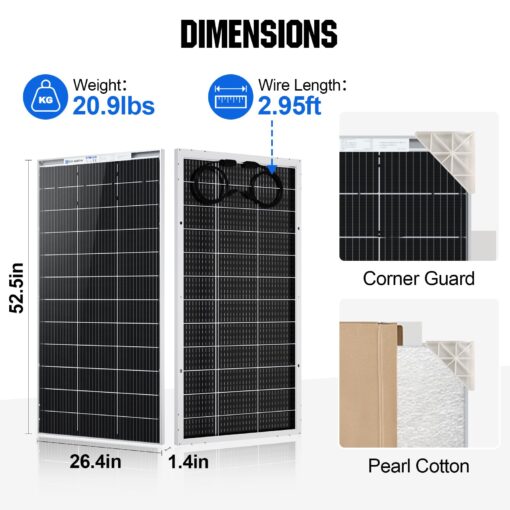 ECO-WORTHY 400W Bifacial Solar Panel 2pcs 195 Watt 12 Volt Monocrystalline Solar Panel Module Off Grid PV Power for Home, Camping, Boat, Shed Farm, RV - Image 3