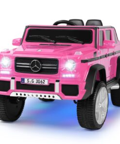 JOYLDIAS Ride On Cars, Licensed Mercedes-Benz Maybach G650S, 12V7AH Battery Powered Toy Electric Car for Kids with 2.4GHz Remote Control, 2 Motors, 3 Speeds, Lock, Music, Horn, LED Lights, Pink