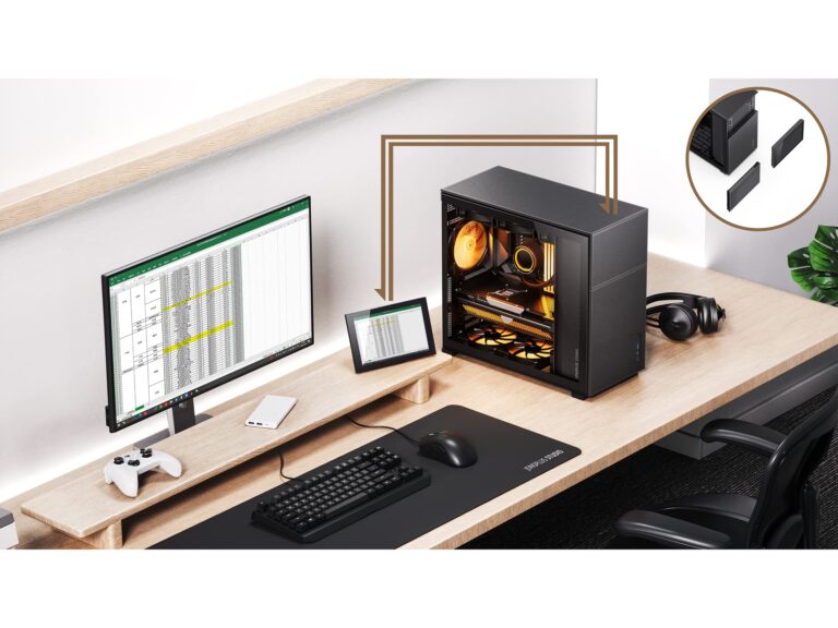 JONSBO D41 MESH SC Black ATX Computer Case with Screen, ATX PC Case Mid Tower/Support RTX 4090(335-400mm) GPU 360/280AIO,Power A-TX/SFX: 100mm-220mm Multiple Tool-Free Design,Black - Image 4