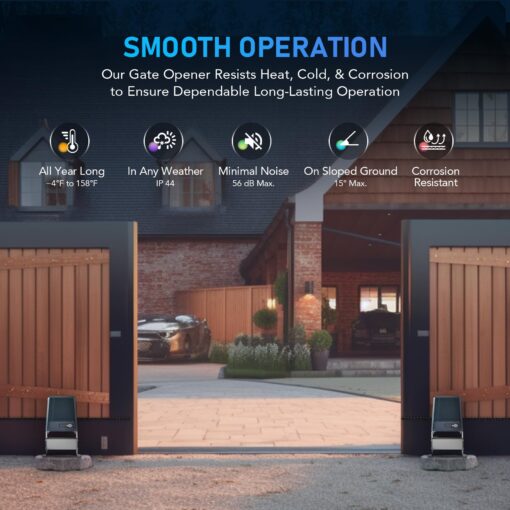 CO-Z Automatic Gate Opener, Sliding Gate Opener Kit for Doors up to 2700lb 20ft, Electric Gate Opener with Remote Control and Release Key, Driveway Home Garden Gate Opening System Gate Complete Kit - Image 6