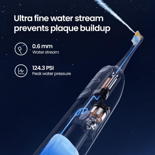 Soocas NEOS II - Electric Toothbrush with Water Flosser, Sonic Electric Toothbrush for Adults, Cordless Flossing Toothbrush, 100% Plaque Removal, 30-Day Battery Life, Dark Violet - Image 6