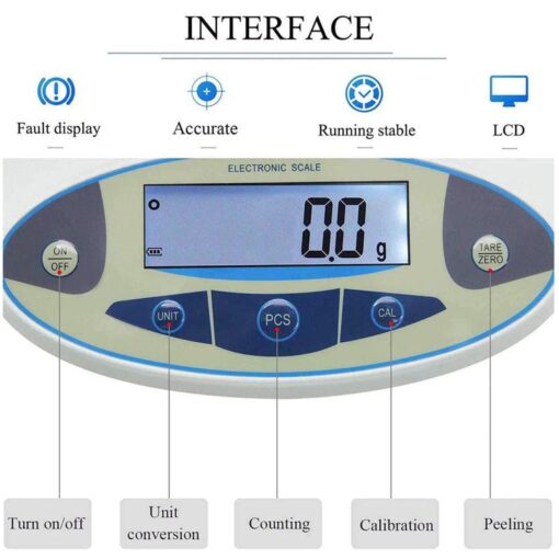 Precision Analytical Electronic Balance Laboratory Electronic Scale 30kgx0.1g Jewelry Kitchen Industrial Scale 0.1g Weighing Counting Scale calibrated and Ready to use - Image 2