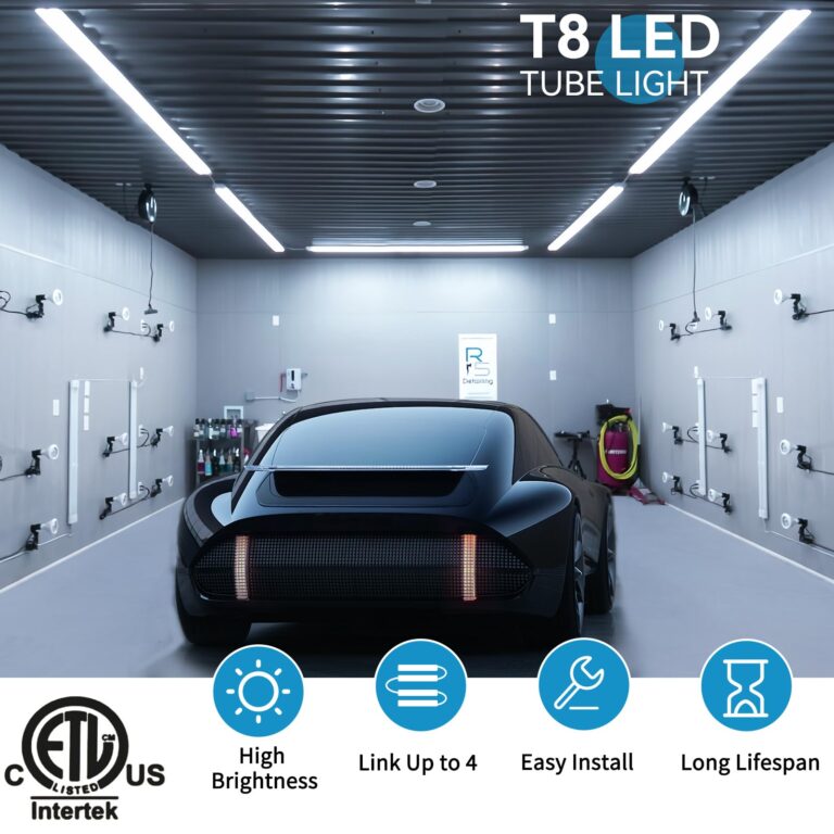 SHOPLED 8FT LED Shop Light, 90W 11700LM 6000K Cool White, Super Bright 300° D-Shape, Linkable T8 Tube Light Fixtures, 4 Pack 8 Foot LED Lights for Garage, Warehouse, Workshop - Image 7