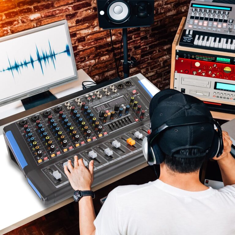 Pyle 8-Channel Bluetooth Studio Audio Mixer- DJ Sound Controller Interface w/ USB Drive for PC Recording Input, XLR Microphone Jack, 48V Power, RCA Input/Output for Professional & Beginners- PMXU88BT - Image 2