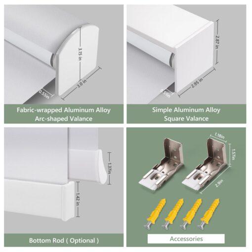 Motorized Blinds with Remote (23-95 inches) Window Roller Shade Wireless Rechargeable Motor Popular Full Blackout Sunshine Fabric for Office and Home Customize Size (82006G) - Image 4