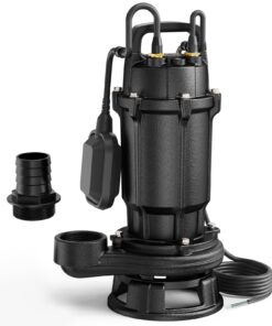 Aquastrong 1HP Cast Iron Sewage Grinder Pump, 220V 4200GPH Sewage Pump with Automatic Float Switch, 2'' NPT Discharge for Sump Basins/Residential Basements - Effluent & Sewage Handling