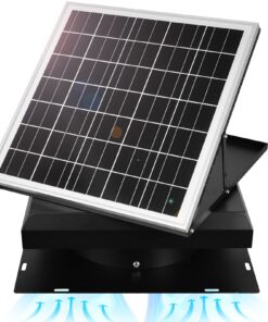 DC HOUSE 32 Watt Solar Attic Fan Solar Powered Roof Exhaust Fan Up to 3000 Sq Ft,2500 CFM Metal Shell Solar Vent with Brushless Motor, Hail and Weather Resistance