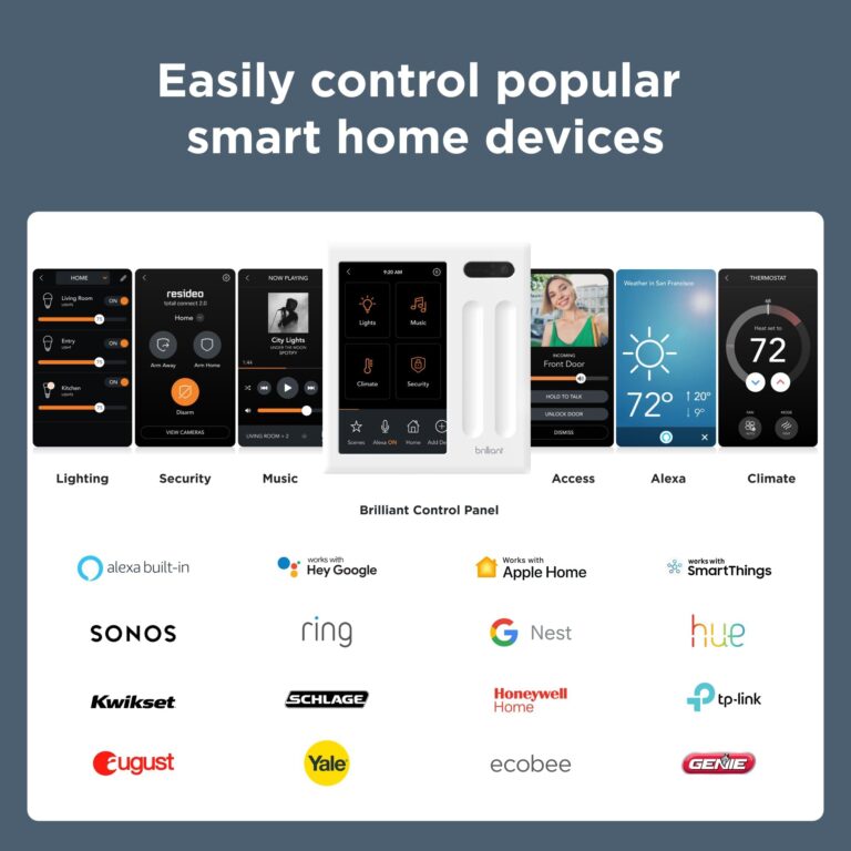 Brilliant Smart Home Control (Plug-In Panel) — Alexa Built-In & Compatible with Ring, Sonos, Hue, Google Nest, Wemo, SmartThings, Apple HomeKit — In-Wall Touchscreen Control for Lights, Music, & More - Image 8