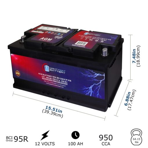 Mighty Max Battery MM-H9 Group 95R 12V 100AH 190RC 950CCA Replacement Battery Compatible with BMW 330i xDrive 19-24 - Image 7