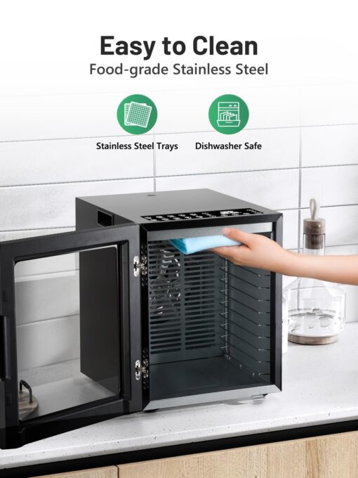 KEENSTAR Food Dehydrator for Jerky, 12 Stainless Steel Trays, 10 Presets, 165℉ Temperature Control, 48H Timer, 850W Dryer Machine for Dog Treats, Herb, Veggies, Meat, Fruit - Image 2