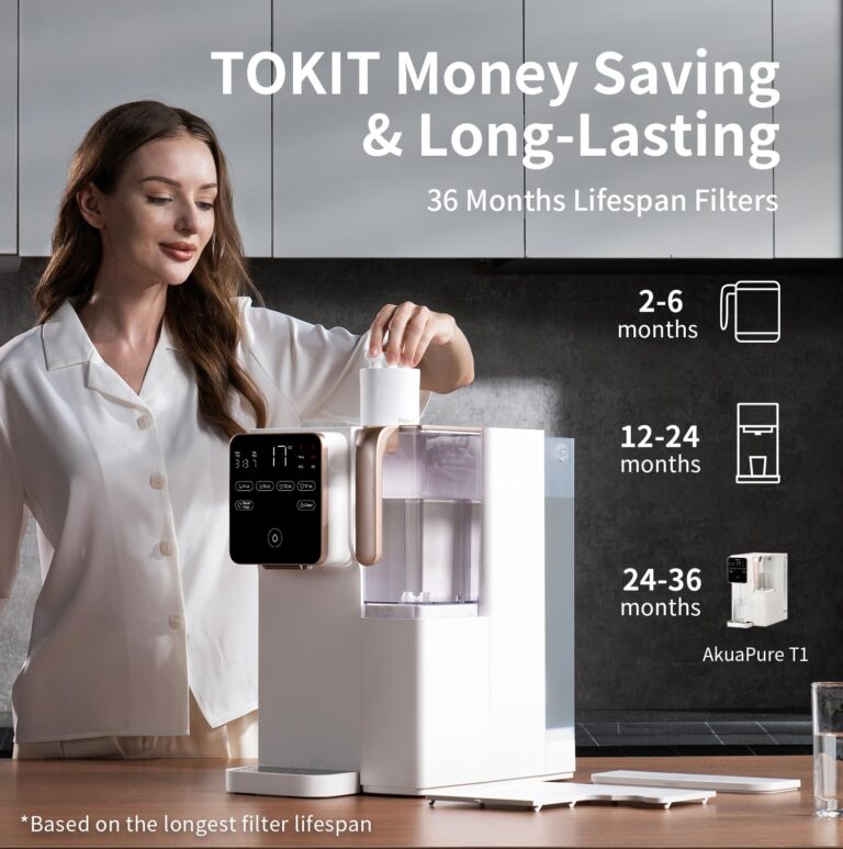 TOKIT T1 Pro Reverse Osmosis Water Filter Countertop, NSF/ANSI 58, RO Whole House Water Filter System with Alkaline Remineralization Filter and Instant Heating Tech, No Installation - Image 3
