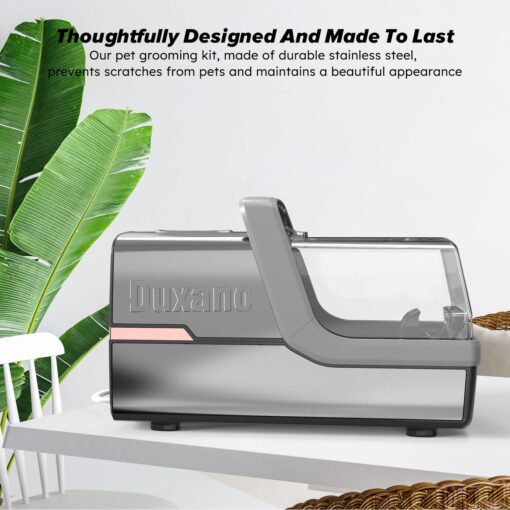 DUXANO Dog Grooming Kit, Multi-Functional Hair Trimmer & Vacuum, 15KPa Powerful Suction, Stainless Steel, Low Noise, Adjustable Settings, Easy to Clean, Includes Clippers, Brush, Nail Trimmer - Image 5